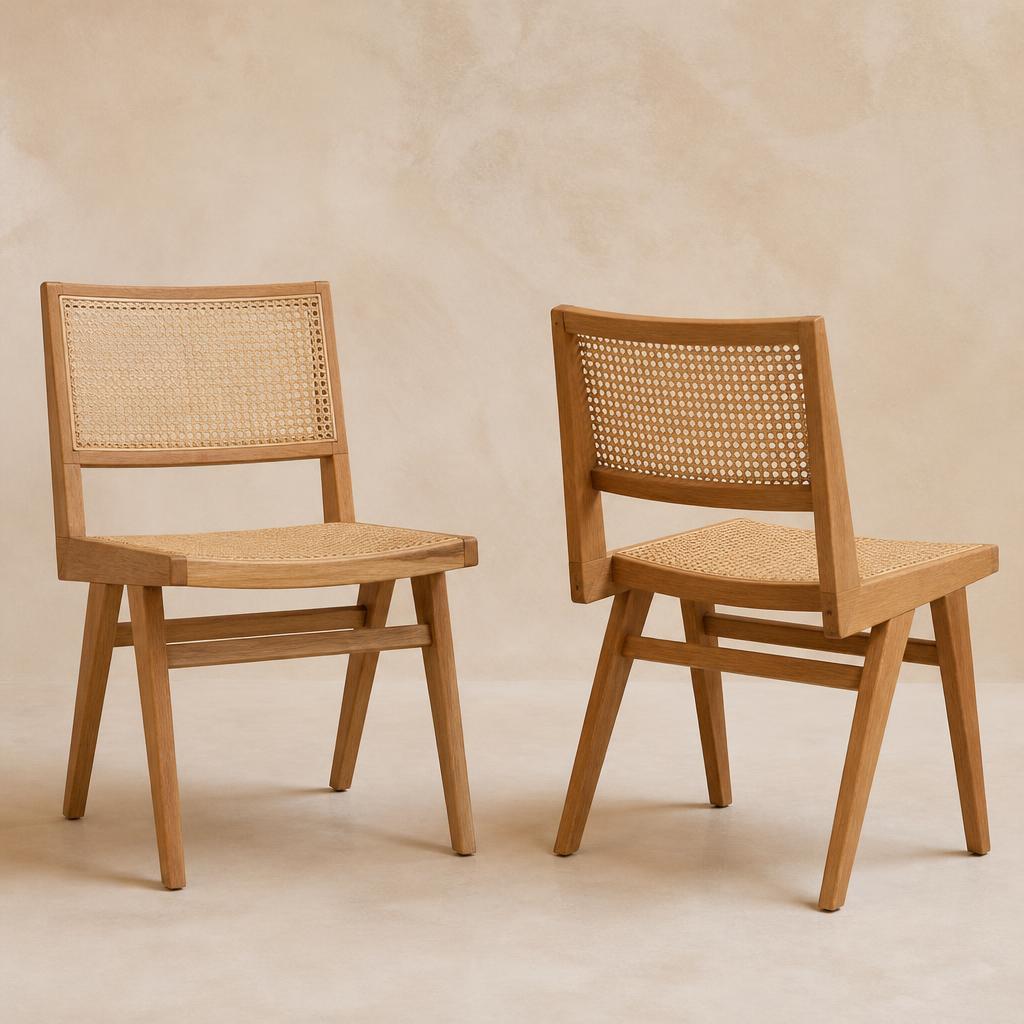 Pierce Cane Dining Chairs, Set of 2